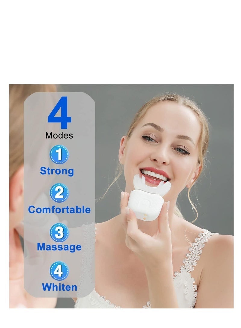 Ultrasonic U-Shaped Electric Toothbrush for Adults – 360° Whole Mouth Cleaning, Whitening LED, 4 Brushing Modes (Strong, Comfortable, Massage, Whitening), Wireless Fast Charging, IPX7 Waterproof, Smart Automatic Toothbrush with Removable Brush Head - Image 2